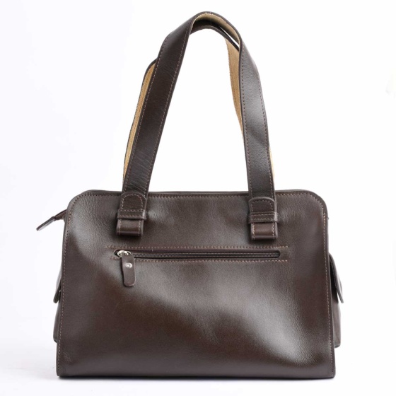 کیف مجلسی زنانه طرح الیسا چرم ساده قهوه ای