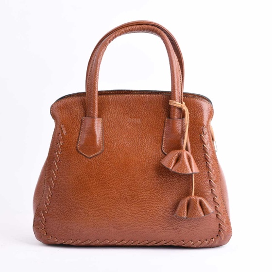 کیف مجلسی زنانه طرح آوازه چرم فلوتر عسلی