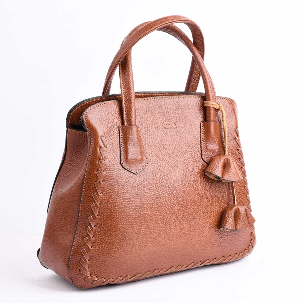 کیف مجلسی زنانه طرح آوازه چرم فلوتر عسلی