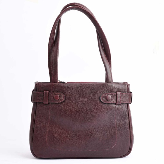 کیف زنانه مجلسی فربار چرم فلوتر زرشکی