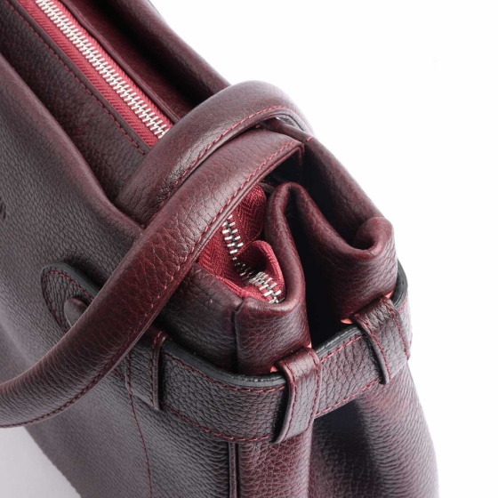 کیف زنانه مجلسی فربار چرم فلوتر زرشکی