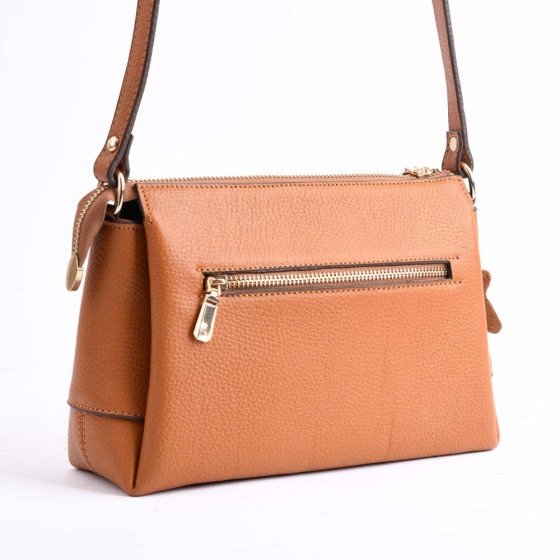 کیف زنانه مجلسی طرح نسیم چرم فلوتر عسلی