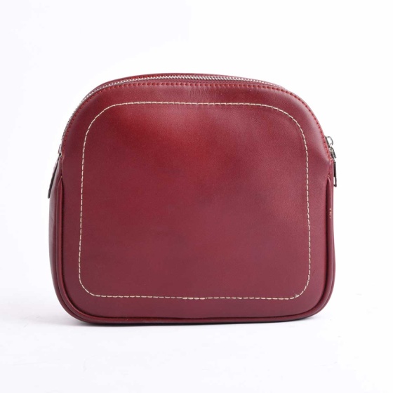 کیف دوشی زنانه طرح هیفا چرم ساده زرشکی