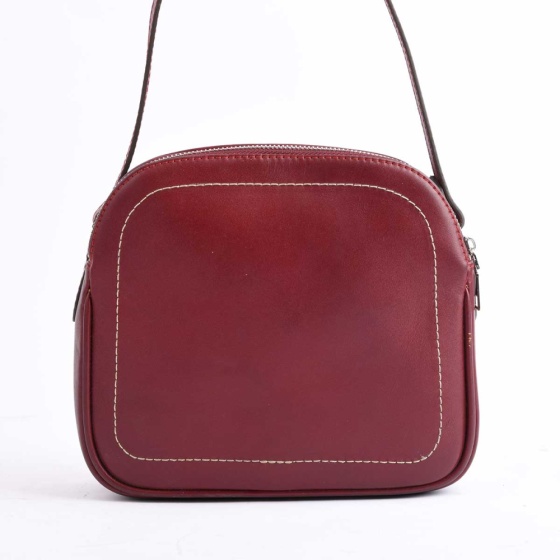 کیف دوشی زنانه طرح هیفا چرم ساده زرشکی