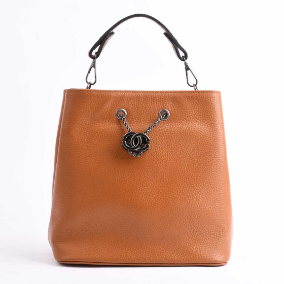 کیف مجلسی زنانه شانل چرم فلوتر عسلی