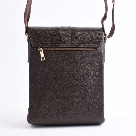 کیف کراس بادی مردانه طرح سپنتا چرم فلوتر قهوه ای