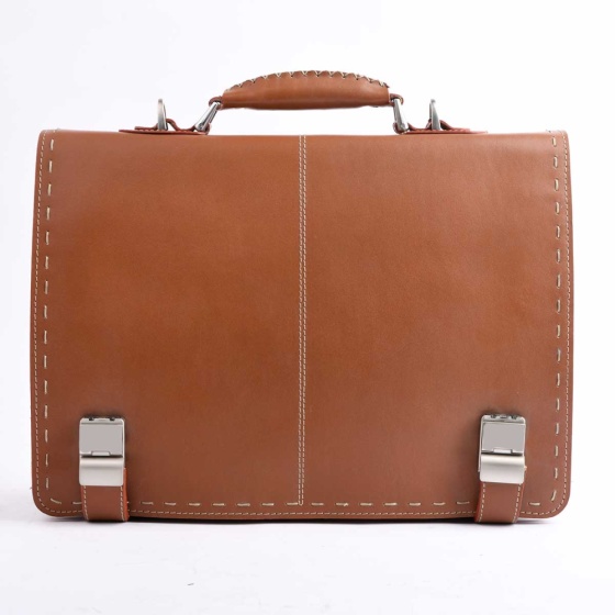 کیف اداری طرح مونلایت چرم ساده عسلی