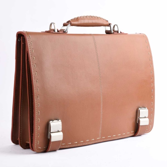 کیف اداری طرح مونلایت چرم ساده عسلی