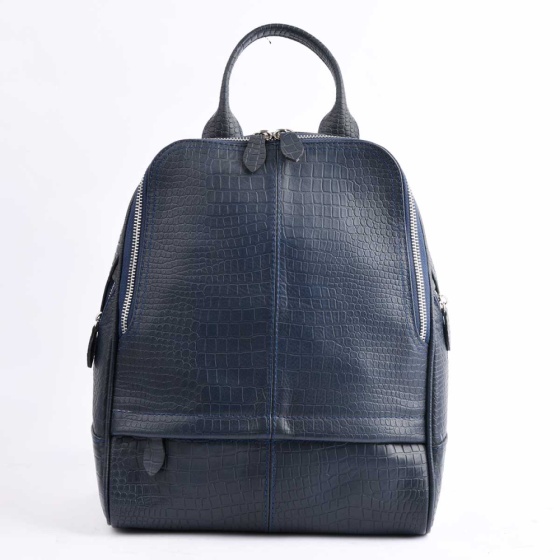 کوله پشتی طرح داریا چرم کروکو سرمه ای B3