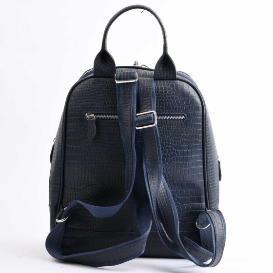 کوله پشتی طرح داریا چرم کروکو سرمه ای B3