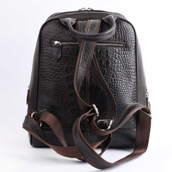 کوله پشتی طرح داریا چرم کروکوقهوه ای