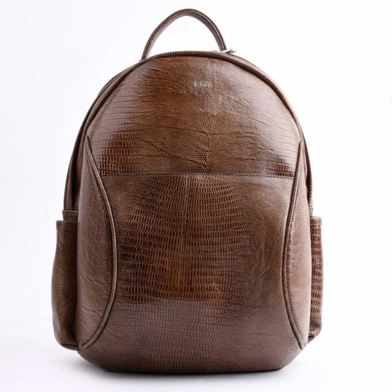 کوله پشتی زنانه یاس چرم لیزارد قهوه ای B5/E3