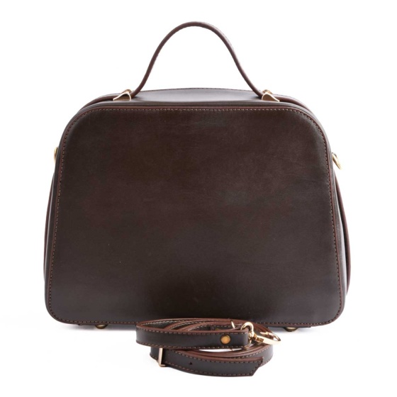 کیف زنانه مجلسی طرح تینا چرم ساده قهوه ای