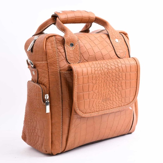 کیف کراس بادی مردانه طرح چرچیل بزرگ چرم کروکو عسلی