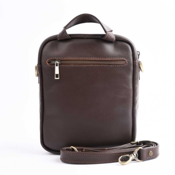 کیف کراس بادی مردانه طرح ساتیا چرم ساده قهوه ای