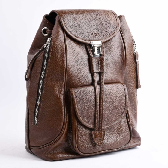 کوله پشتی کوروش چرم فلوتر قهوه ای