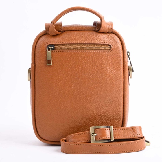 کیف کراس بادی مردانه طرح اسپرت چرم فلوتر عسلی