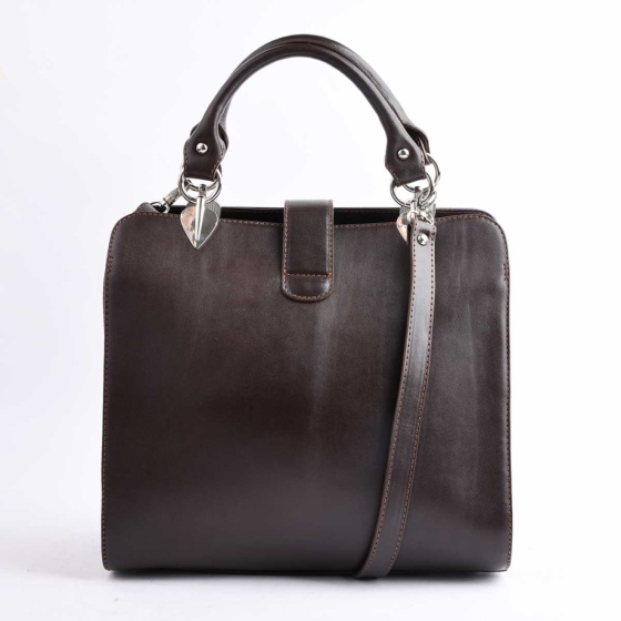 کیف مجلسی زنانه طرح آروین چرم ساده قهوه ای