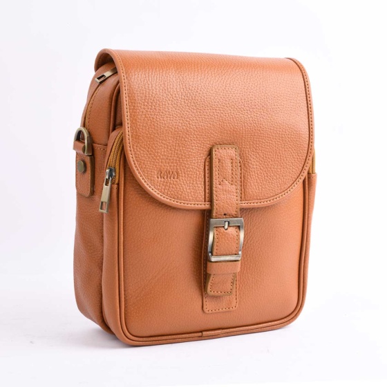 کیف کراس بادی مردانه طرح 5009 چرم فلوتر عسلی