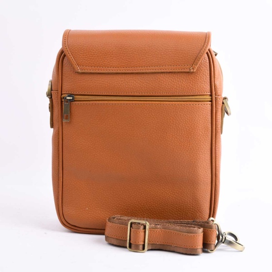 کیف کراس بادی مردانه طرح 5009 چرم فلوتر عسلی