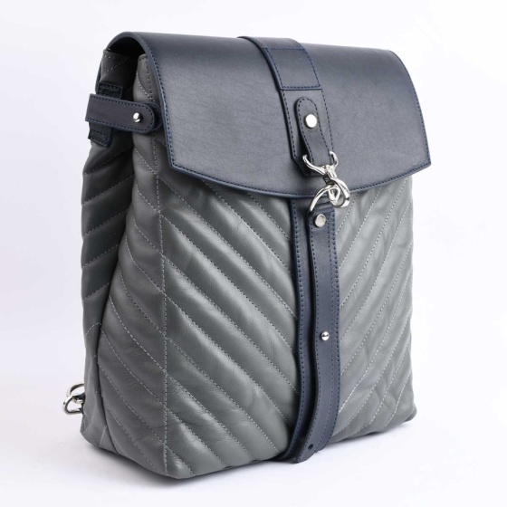 کوله پشتی طرح 5023 چرم سرمه ای خاکستری F3