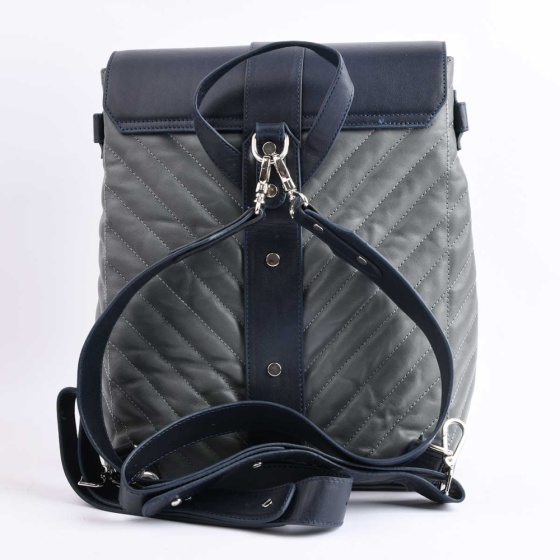 کوله پشتی طرح 5023 چرم سرمه ای خاکستری F3