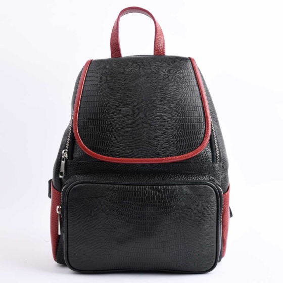 کوله پشتی طرح 5010 چرم لیزارد مشکی F4/I1