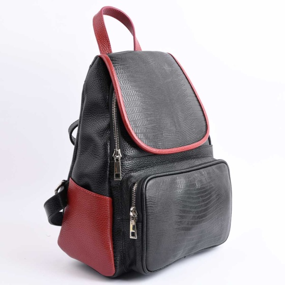 کوله پشتی طرح 5010 چرم لیزارد مشکی F4/I1