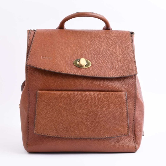 کوله پشتی طرح 5002 چرم عسلی فلوتر F4/H3