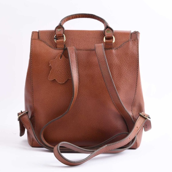 کوله پشتی طرح 5002 چرم عسلی فلوتر F4/H3