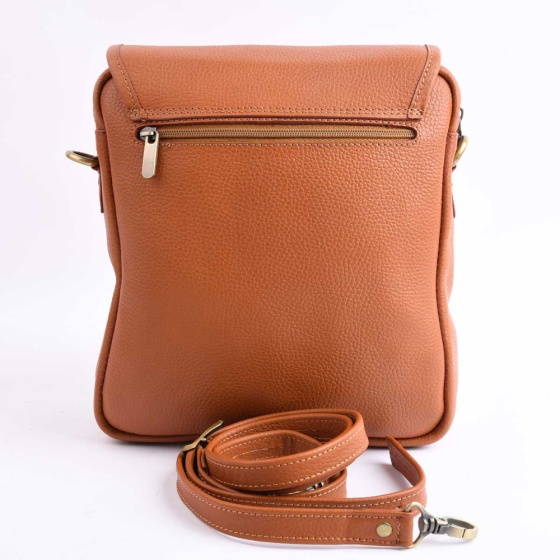 کیف کراس بادی مردانه کد 5037 چرم فلوتر عسلی