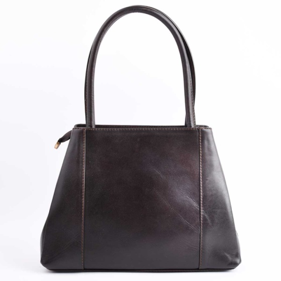 کیف مجلسی زنانه طرح آیلار چرم ساده قهوه ای