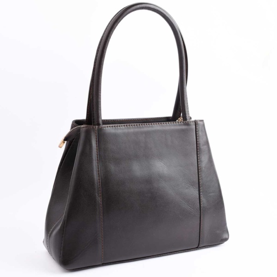 کیف مجلسی زنانه طرح آیلار چرم ساده قهوه ای