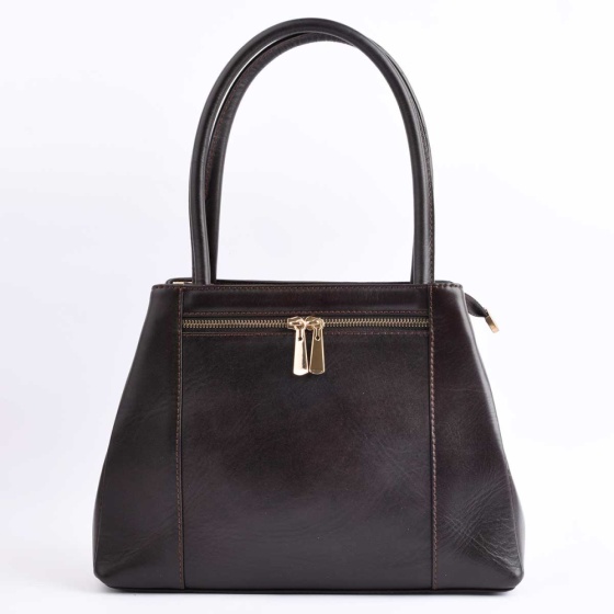 کیف مجلسی زنانه طرح آیلار چرم ساده قهوه ای