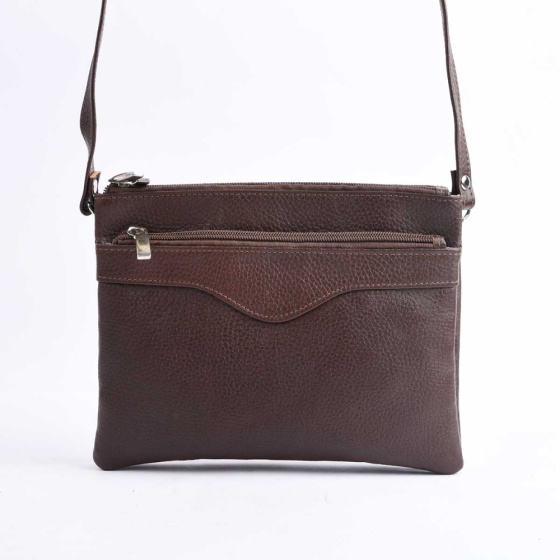 کیف دوشی زنانه طرح کد 5038 چرم فلوتر قهوه ای