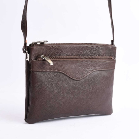 کیف دوشی زنانه طرح کد 5038 چرم فلوتر قهوه ای
