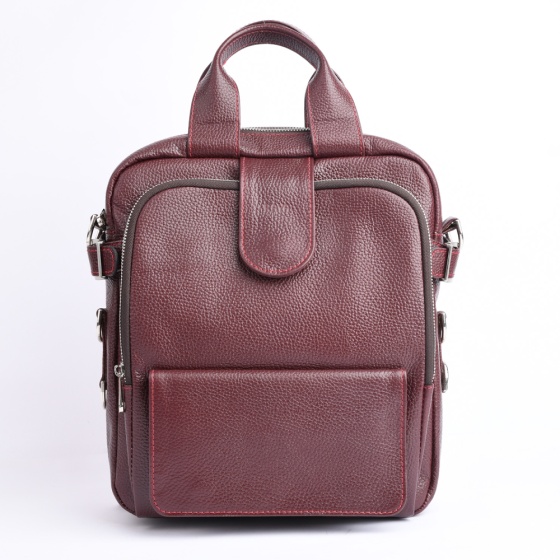 کوله پشتی طرح آرنیکا چرم فلوتر زرشکی E4