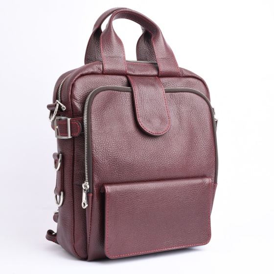 کوله پشتی طرح آرنیکا چرم فلوتر زرشکی E4