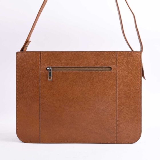 کیف دوشی زنانه طرح رها چرم عسلی فلوتر