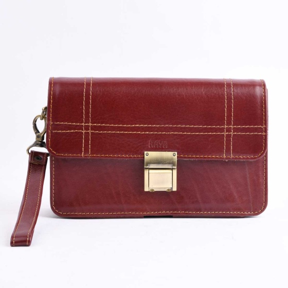 کیف پاسپورتی طرح 5294 چرم ساده زرشکی