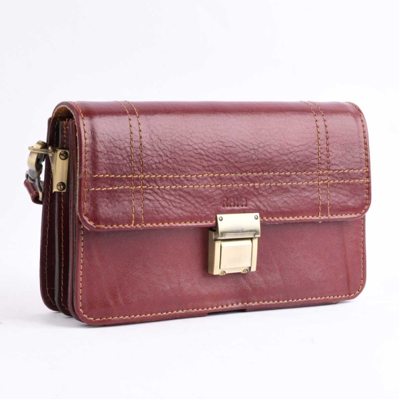 کیف پاسپورتی طرح 5294 چرم ساده زرشکی