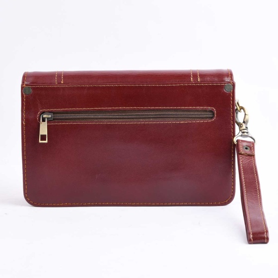 کیف پاسپورتی طرح 5294 چرم ساده زرشکی