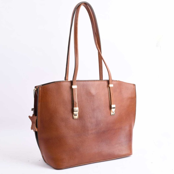 کیف مجلسی زنانه طرح 5256 چرم فلوتر عسلی