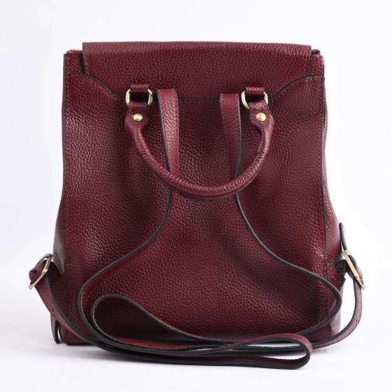 کوله پشتی طرح 5292 چرم زرشکی فلوتر