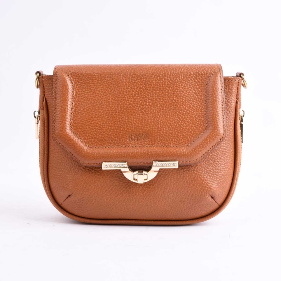 کیف مجلسی زنانه طرح ریوان چرم فلوتر عسلی