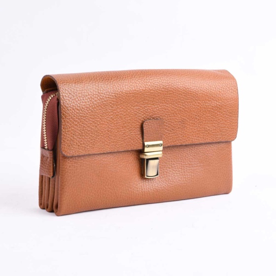 کیف پاسپورتی طرح 5269 چرم عسلی فلوتر