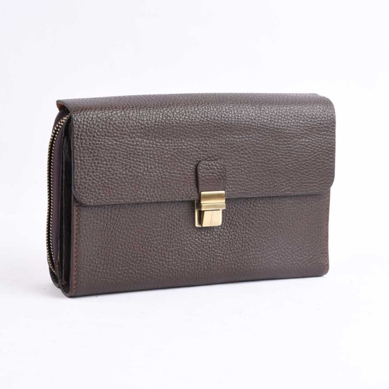 کیف پاسپورتی مردانه طرح 5270 چرم فهوه ای فلوتر