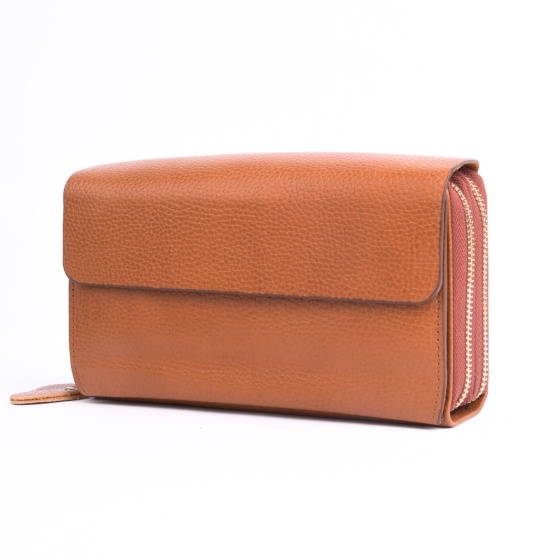 کیف پاسپورتی مردانه طرح 5264 چرم عسلی فلوتر