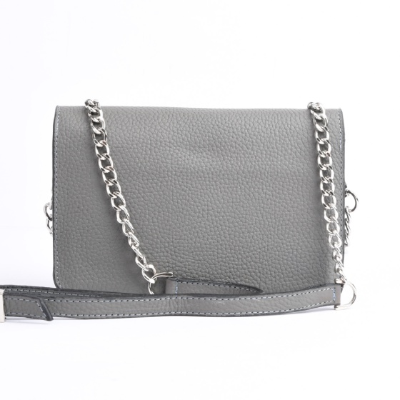 کیف زنانه مجلسی طرح هانیس چرم فلوتر طوسی