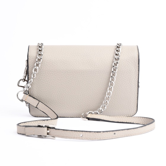 کیف زنانه مجلسی طرح هانیس چرم فلوتر کرم